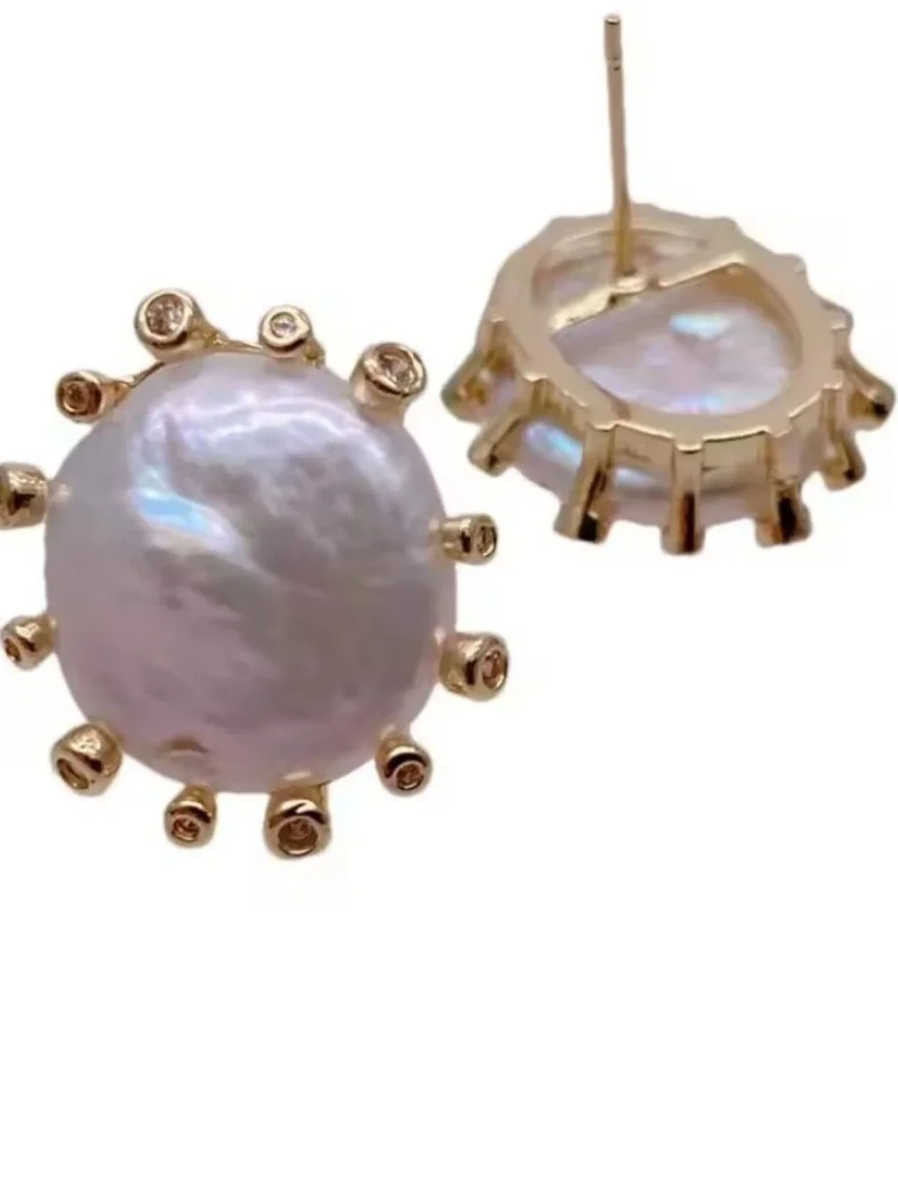 NWT Baroque Pearl GF Earrings & Crystals